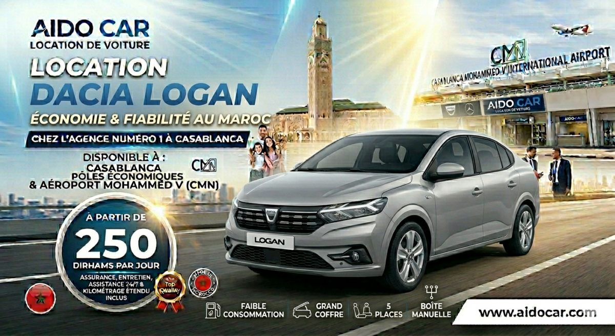 Location Dacia Logan Diesel Casablanca – 250 DH/jour – AIDO CAR